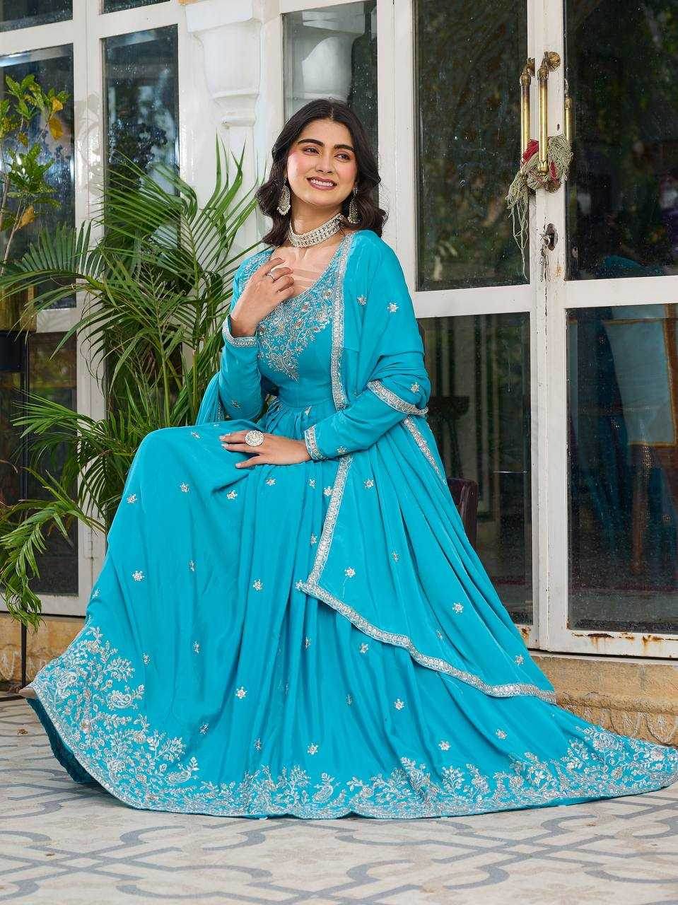 Assam Silk Embroidery Gown - MYLUXURY LANE ENTERPRISE